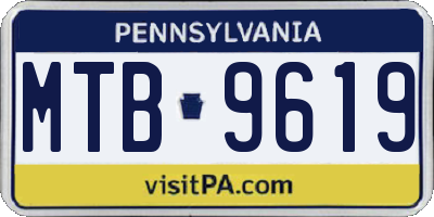 PA license plate MTB9619