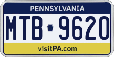 PA license plate MTB9620
