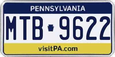 PA license plate MTB9622