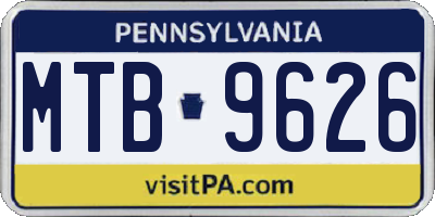 PA license plate MTB9626