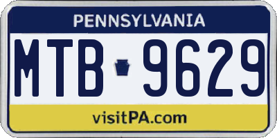 PA license plate MTB9629