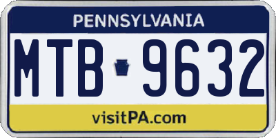 PA license plate MTB9632