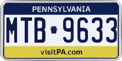 PA license plate MTB9633