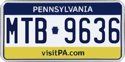 PA license plate MTB9636
