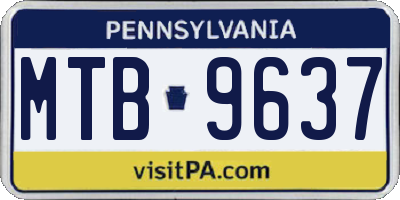 PA license plate MTB9637