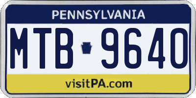 PA license plate MTB9640