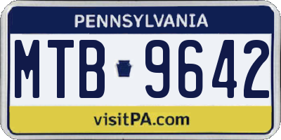 PA license plate MTB9642