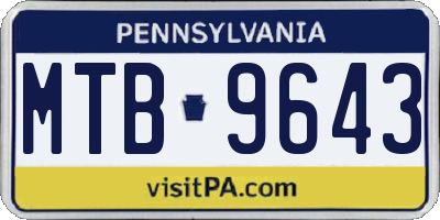 PA license plate MTB9643
