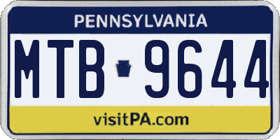 PA license plate MTB9644