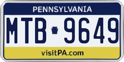 PA license plate MTB9649