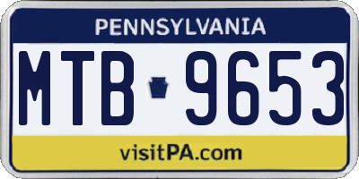PA license plate MTB9653