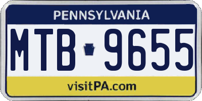 PA license plate MTB9655