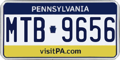 PA license plate MTB9656