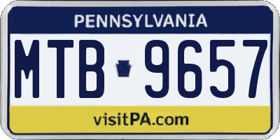 PA license plate MTB9657