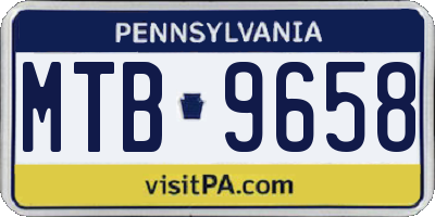 PA license plate MTB9658