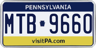 PA license plate MTB9660
