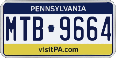 PA license plate MTB9664