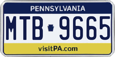 PA license plate MTB9665