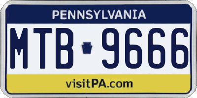PA license plate MTB9666