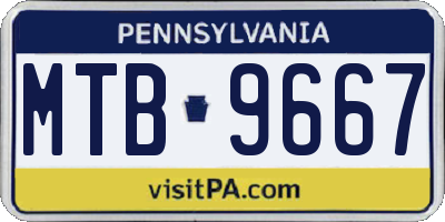 PA license plate MTB9667