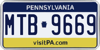 PA license plate MTB9669