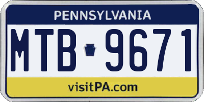 PA license plate MTB9671