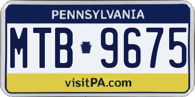 PA license plate MTB9675