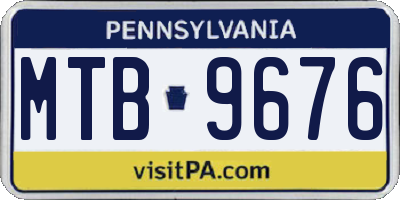 PA license plate MTB9676