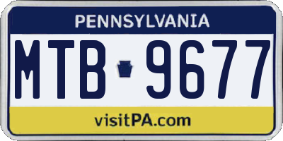PA license plate MTB9677