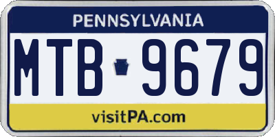PA license plate MTB9679