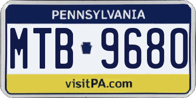 PA license plate MTB9680
