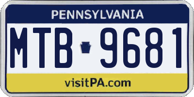 PA license plate MTB9681