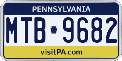 PA license plate MTB9682