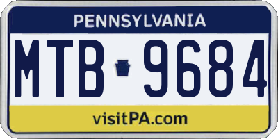 PA license plate MTB9684