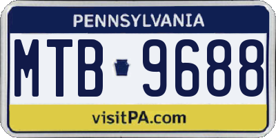 PA license plate MTB9688