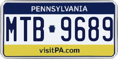 PA license plate MTB9689