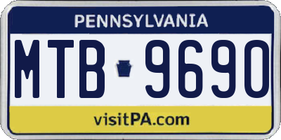 PA license plate MTB9690