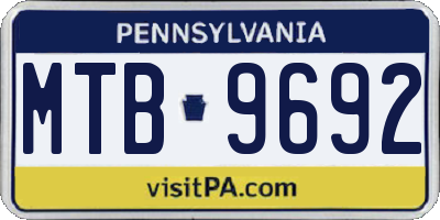 PA license plate MTB9692