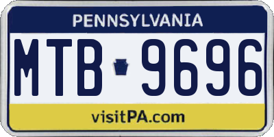 PA license plate MTB9696