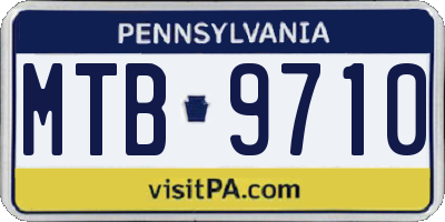 PA license plate MTB9710