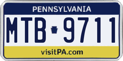 PA license plate MTB9711