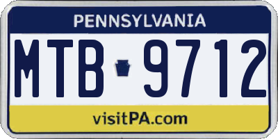 PA license plate MTB9712
