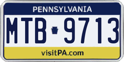 PA license plate MTB9713
