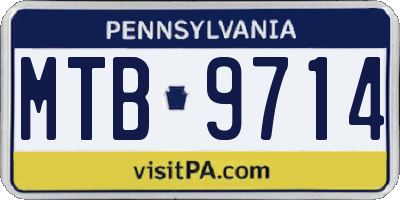 PA license plate MTB9714