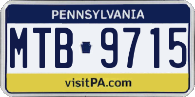 PA license plate MTB9715
