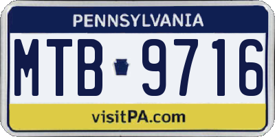 PA license plate MTB9716