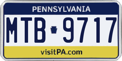 PA license plate MTB9717