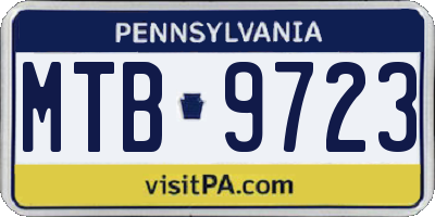 PA license plate MTB9723