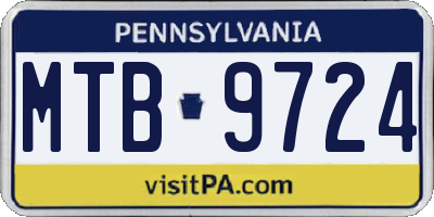 PA license plate MTB9724