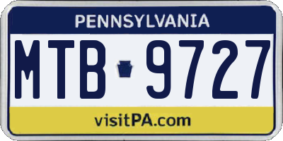 PA license plate MTB9727
